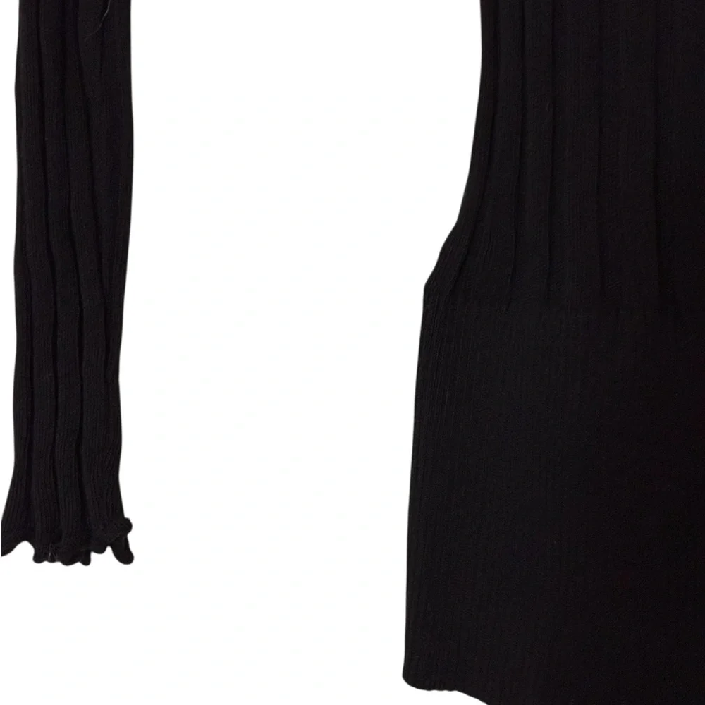 Guess | Like new cowl neck off the shoulder rib knit long sleeve sheer top - Picture 5 of 13